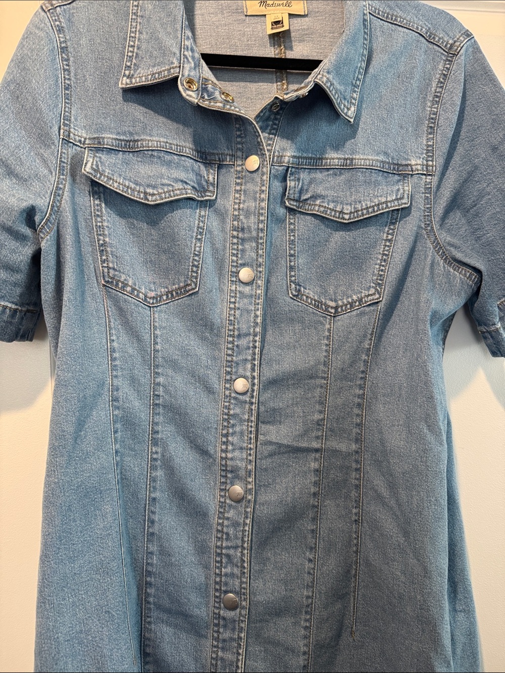 Madewell Light Blue Denim Short-Sleeve Button Dress - Picture 4 of 6